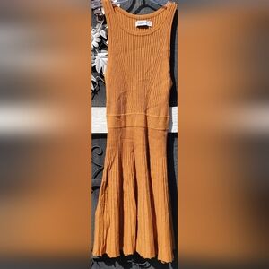 Abercrombie & Fitch Ribbed Maxi Dress - Mustard Women's Small